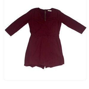 Abercrombie & Fitch Burgundy 3/4 Sleeve Romper- Size 10